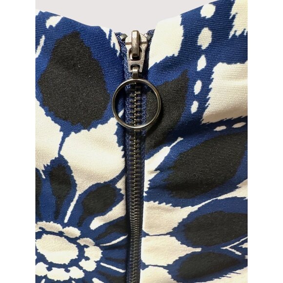 DB Geometric Sleeveless Dress Size 12 Navy & White Zip Back Fit and Flare Summer - Picture 5 of 10